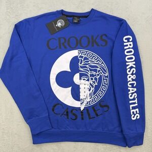 Crooks and Castles Shirt Mens Large Blue Graphic Crewneck Sweatshirt LongSleeve